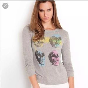 💀💜Guess Skull Graphic Grey Sweater Top